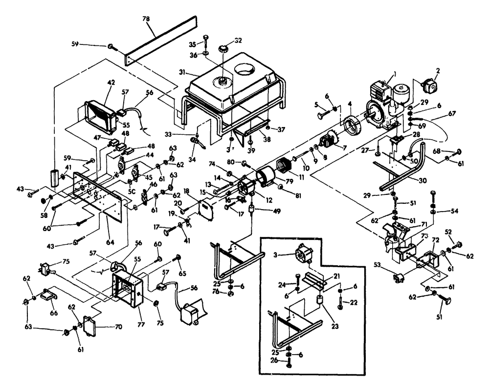 Generator Diagram and Parts List for 9396-0-3ZC39  Briggs and Stratton Generator